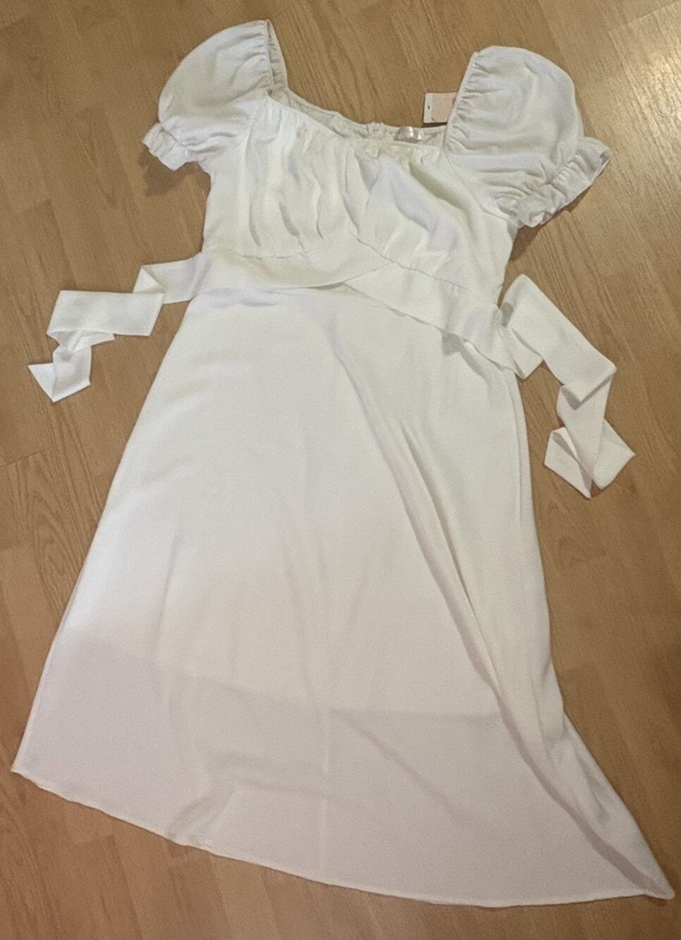 Kirundo White Dress With Ties. Size XL - Wedding Or Rehearsal Dress